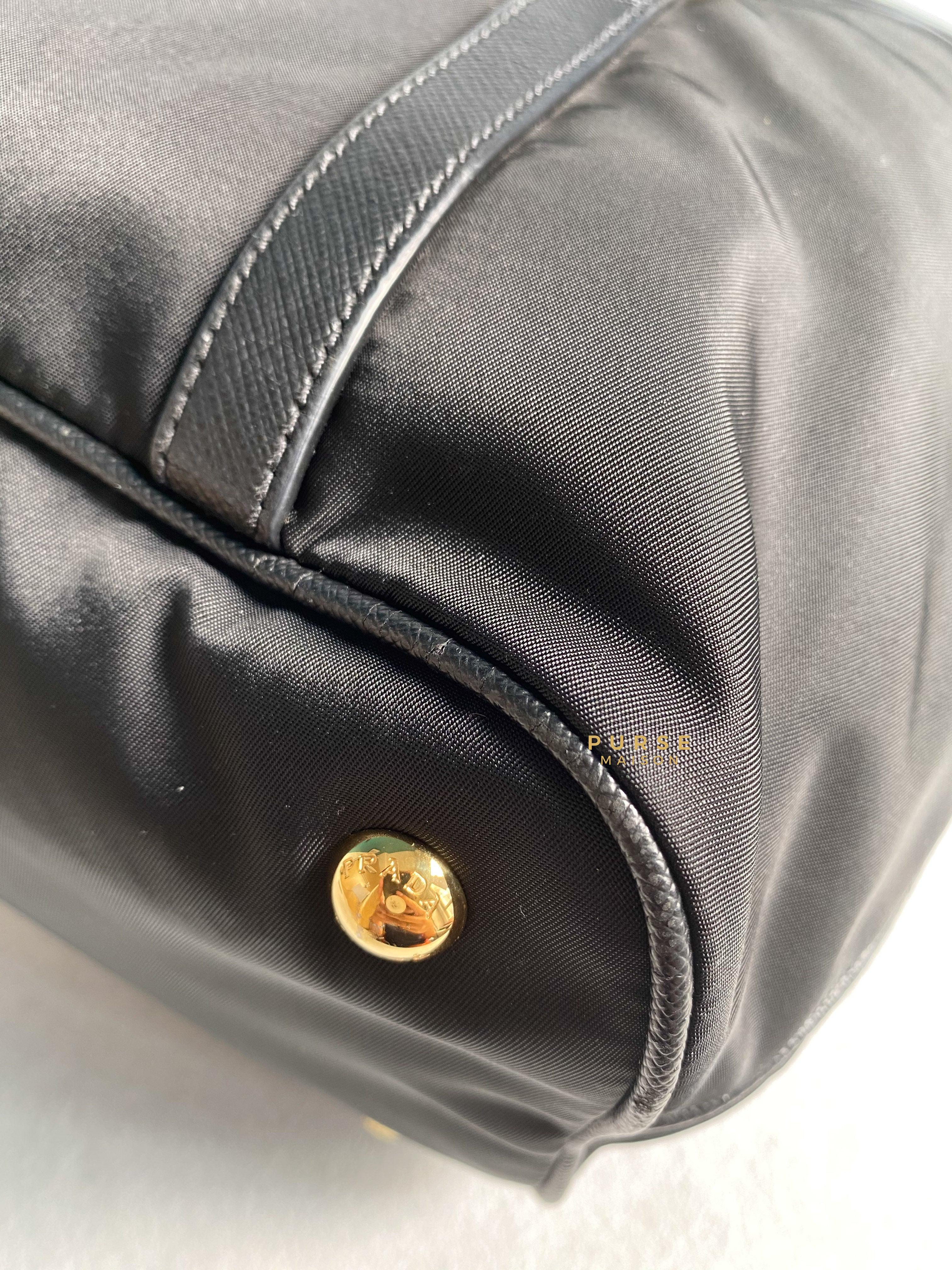 Prada Tessuto Saffiano Nylon Black Tote Bag | Purse Maison Luxury Bags Shop