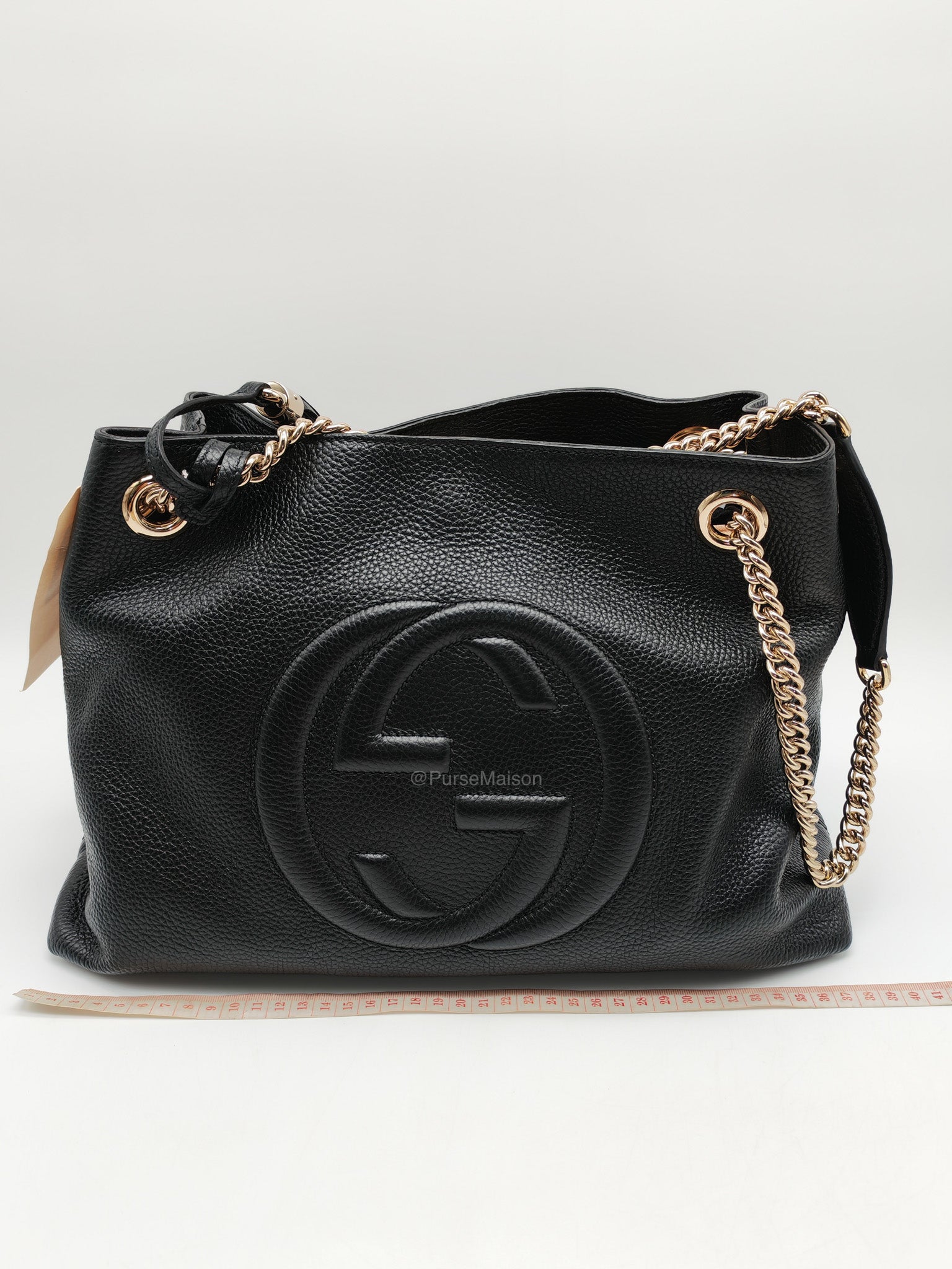 Price: Gucci Soho Chain Shoulder Bag in Black | Purse Maison Luxury Bags Shop