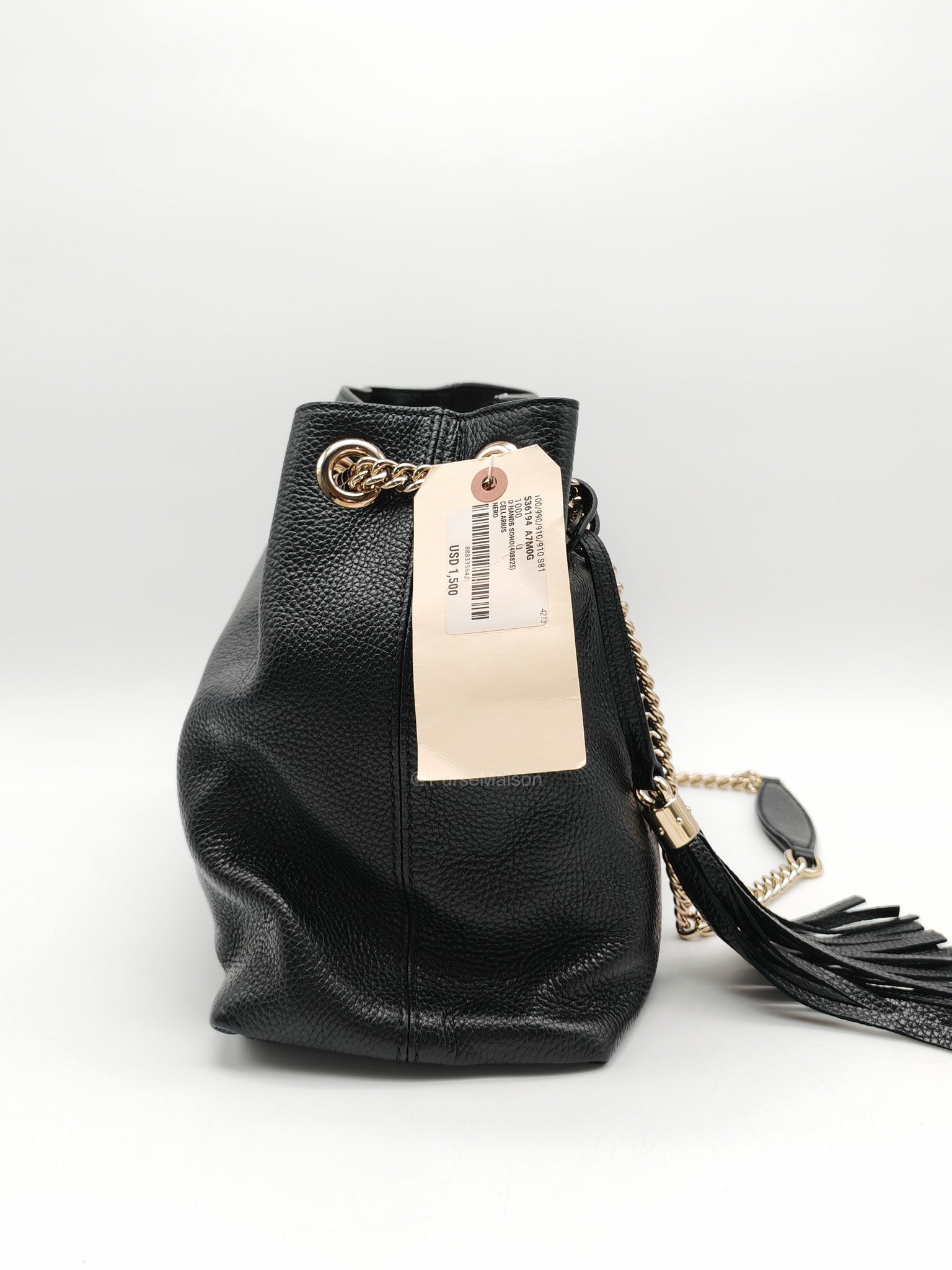Price: Gucci Soho Chain Shoulder Bag in Black | Purse Maison Luxury Bags Shop