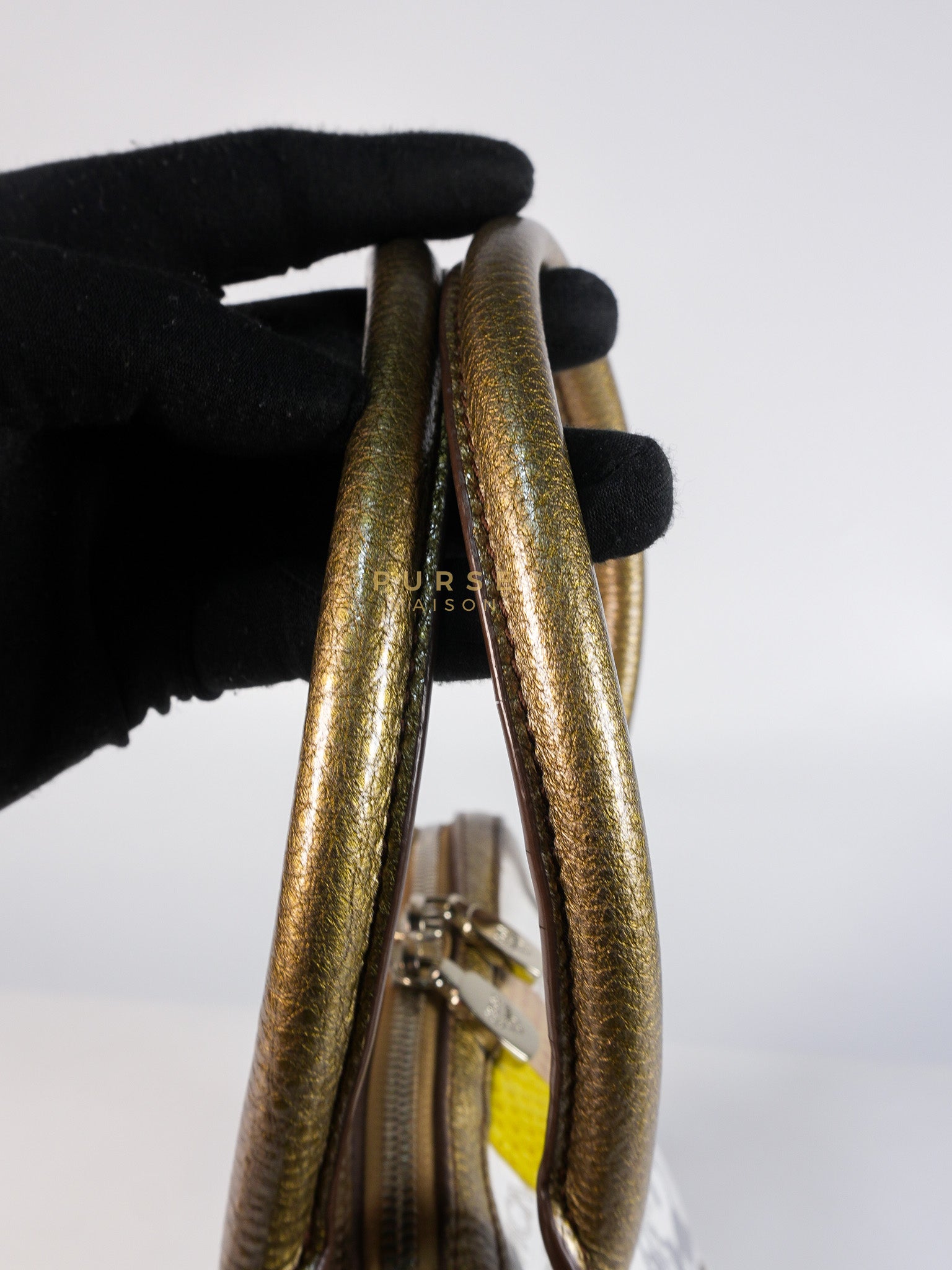 Princess Lion Boston Bag in White Coated Canvas & Leather | Purse Maison Luxury Bags Shop