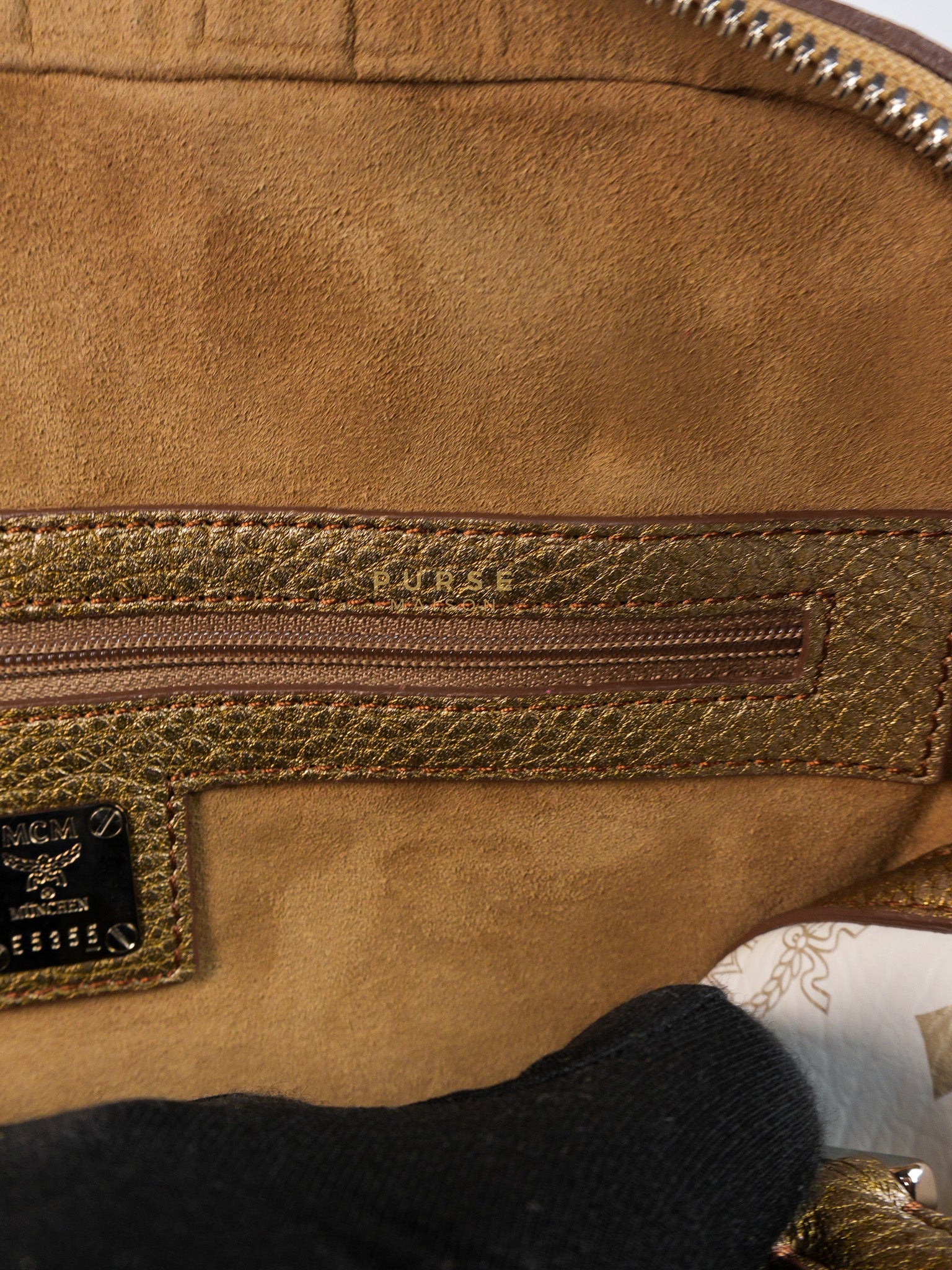 Princess Lion Boston Bag in White Coated Canvas & Leather | Purse Maison Luxury Bags Shop