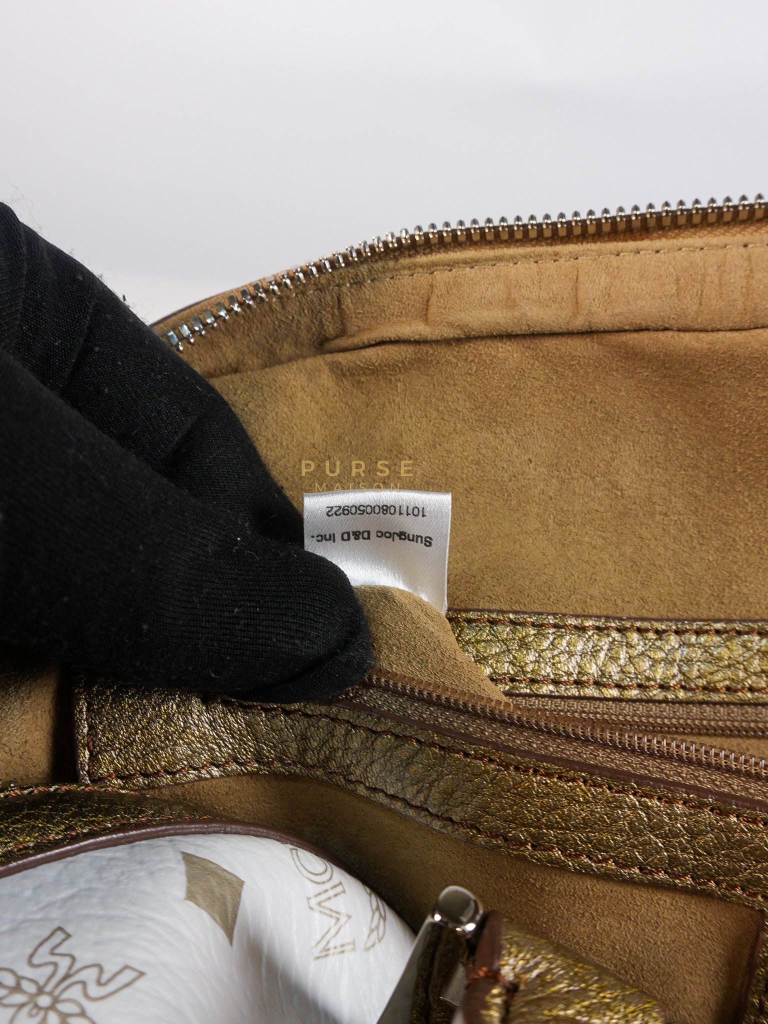 Princess Lion Boston Bag in White Coated Canvas & Leather | Purse Maison Luxury Bags Shop