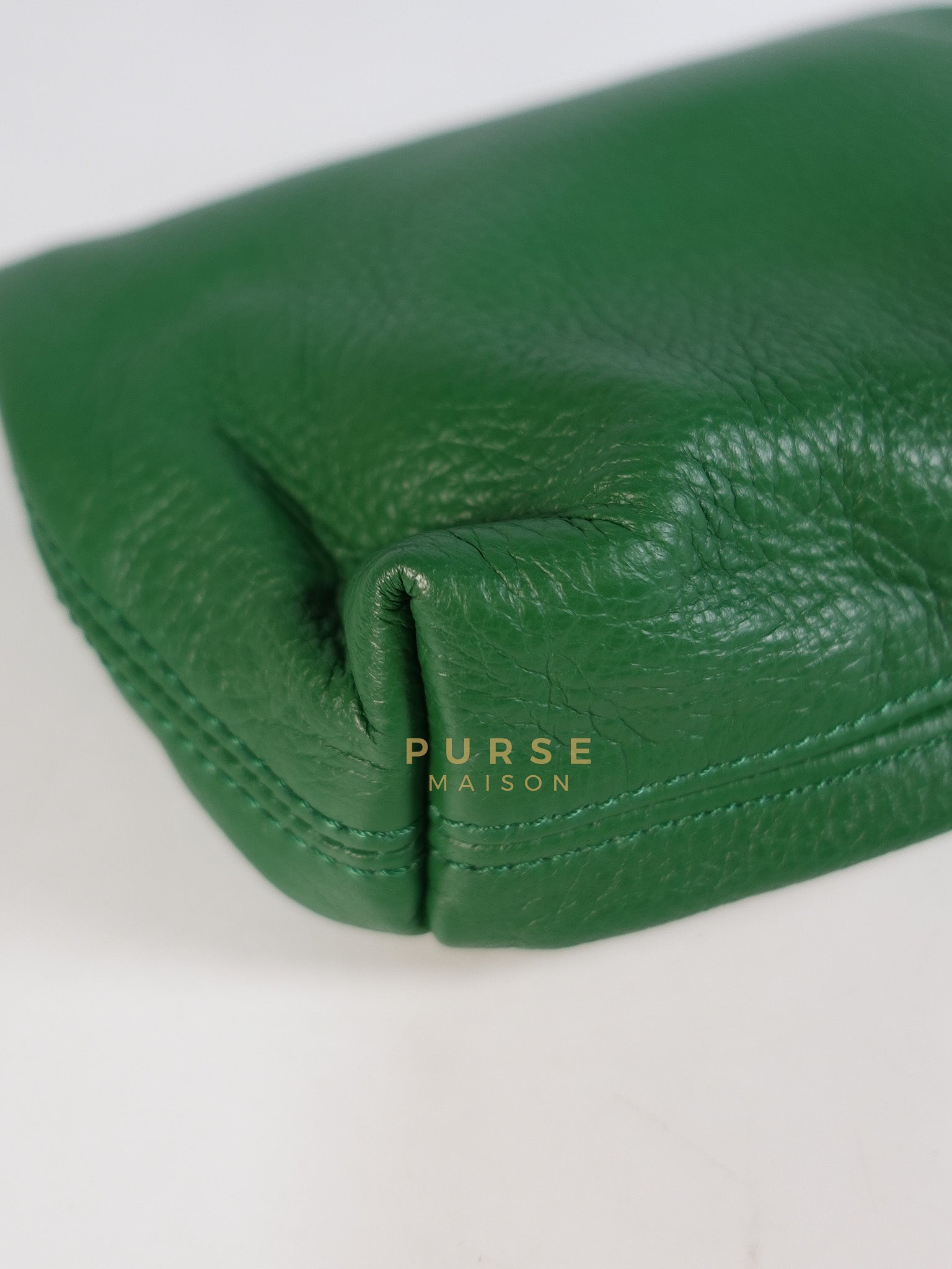 Prorsum Flap Clutch Bag in Green Calfskin Leather & Gold Hardware | Purse Maison Luxury Bags Shop