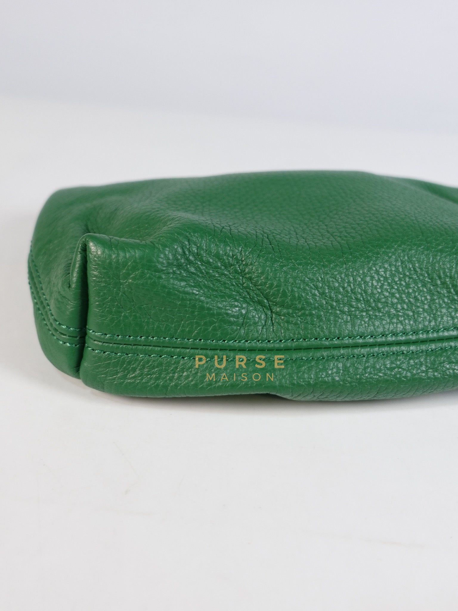 Prorsum Flap Clutch Bag in Green Calfskin Leather & Gold Hardware | Purse Maison Luxury Bags Shop