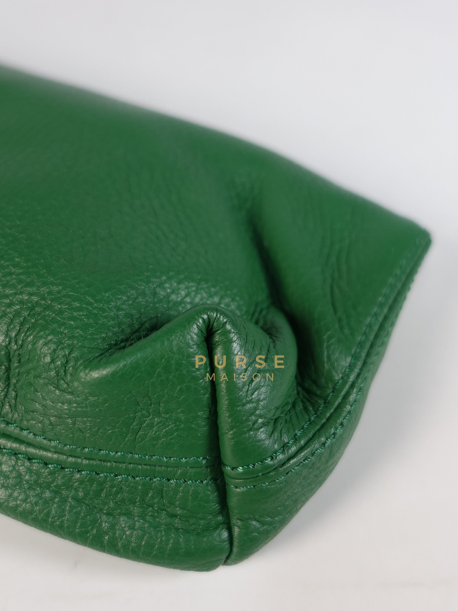Prorsum Flap Clutch Bag in Green Calfskin Leather & Gold Hardware | Purse Maison Luxury Bags Shop