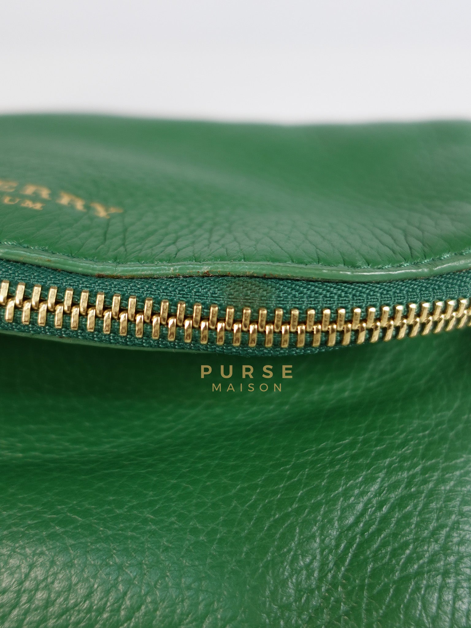 Prorsum Flap Clutch Bag in Green Calfskin Leather & Gold Hardware | Purse Maison Luxury Bags Shop