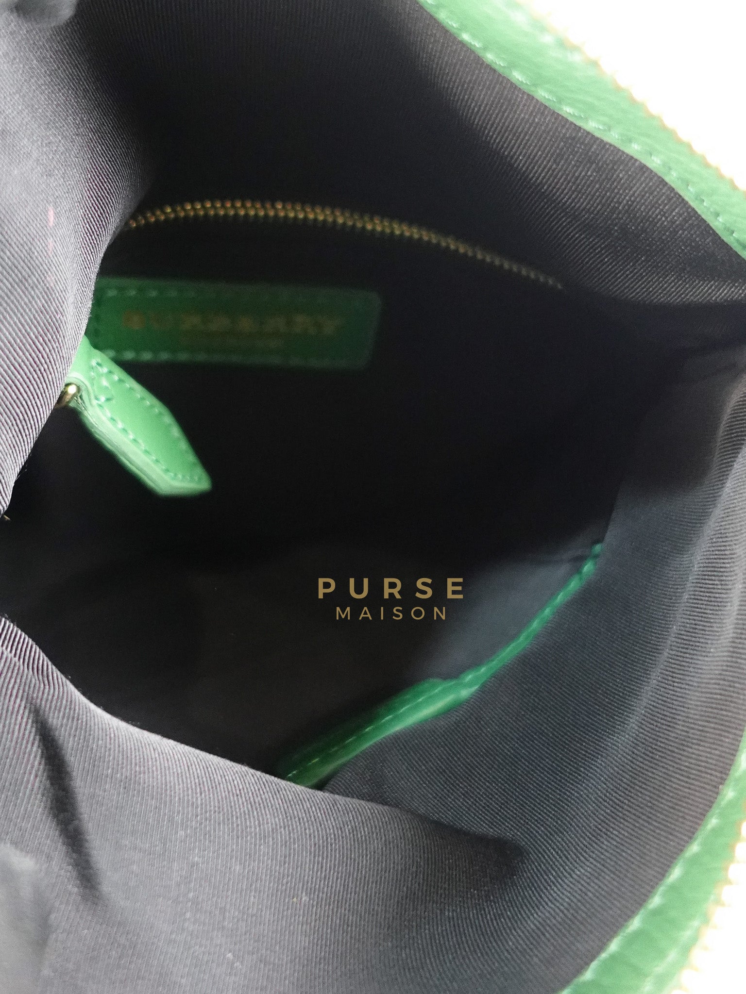 Prorsum Flap Clutch Bag in Green Calfskin Leather & Gold Hardware | Purse Maison Luxury Bags Shop