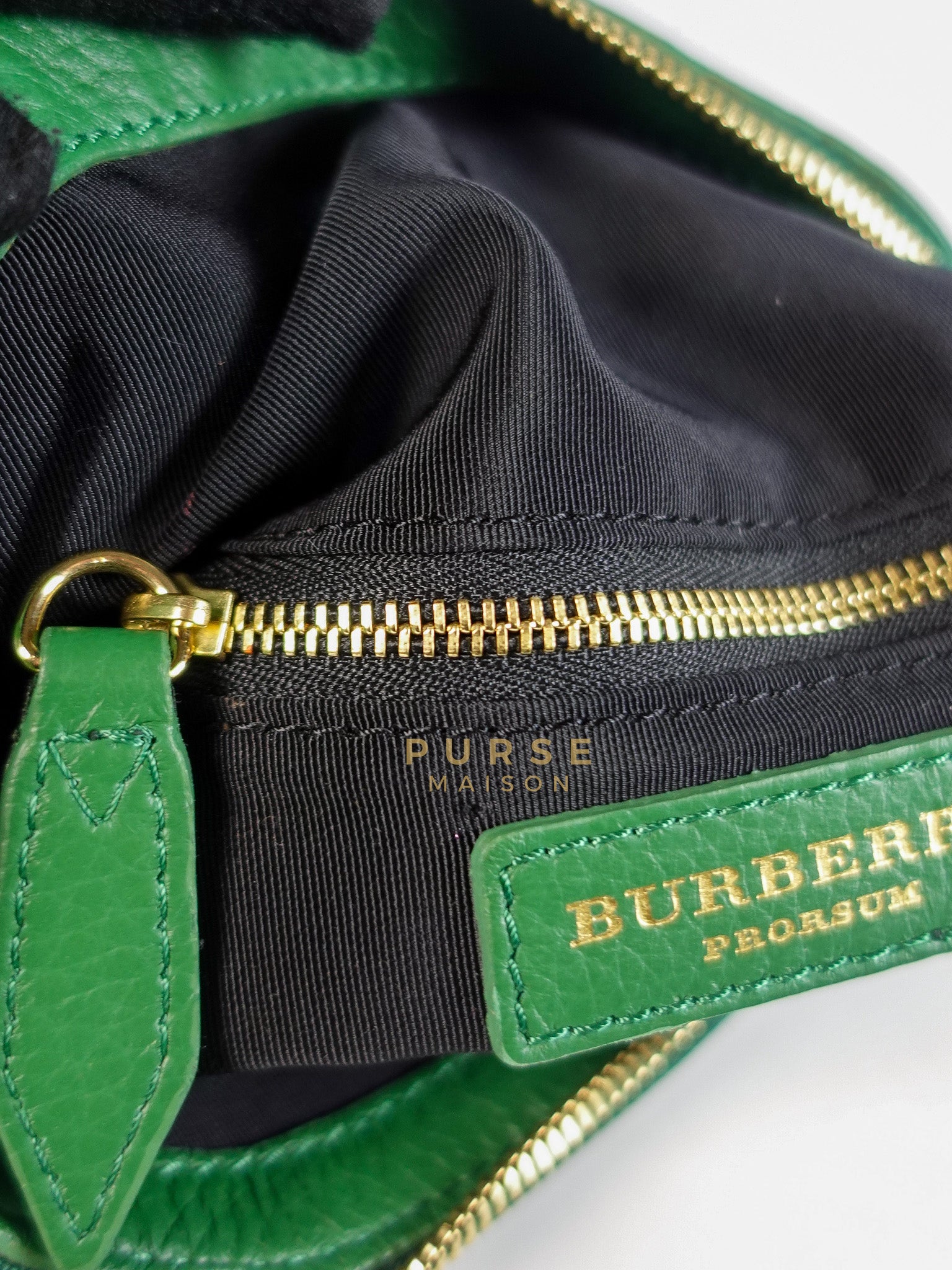 Prorsum Flap Clutch Bag in Green Calfskin Leather & Gold Hardware | Purse Maison Luxury Bags Shop