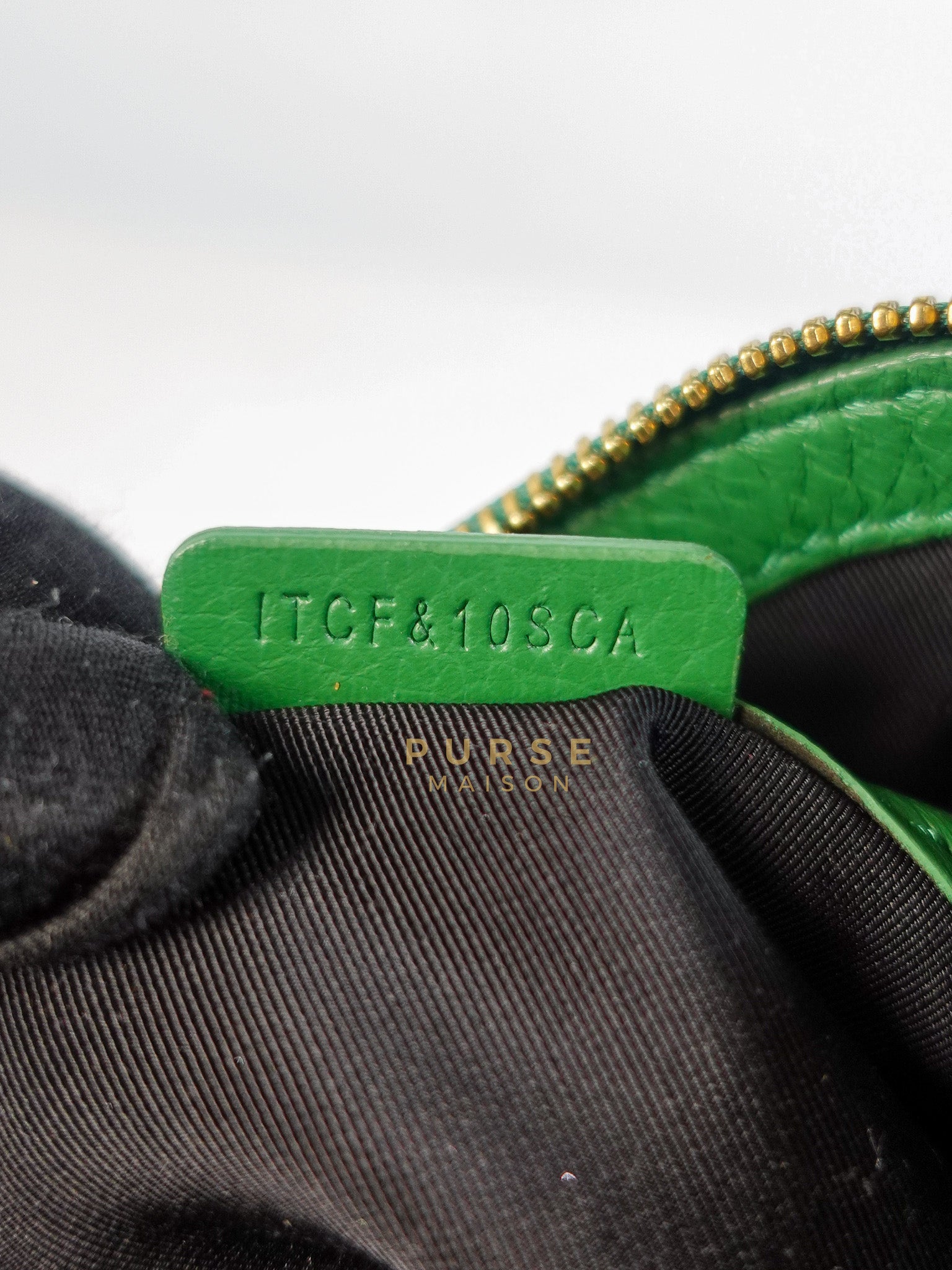 Prorsum Flap Clutch Bag in Green Calfskin Leather & Gold Hardware | Purse Maison Luxury Bags Shop