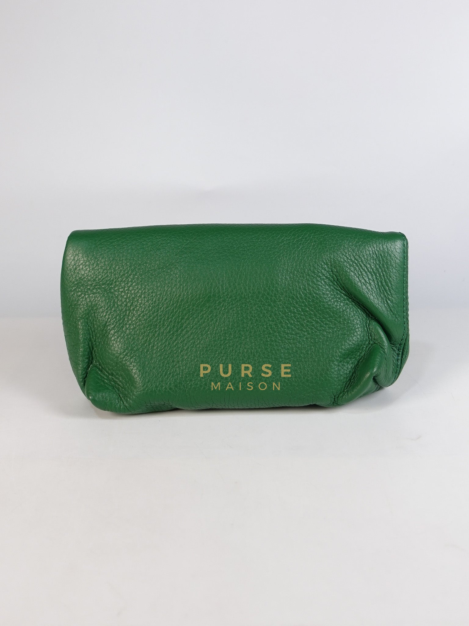 Prorsum Flap Clutch Bag in Green Calfskin Leather & Gold Hardware | Purse Maison Luxury Bags Shop