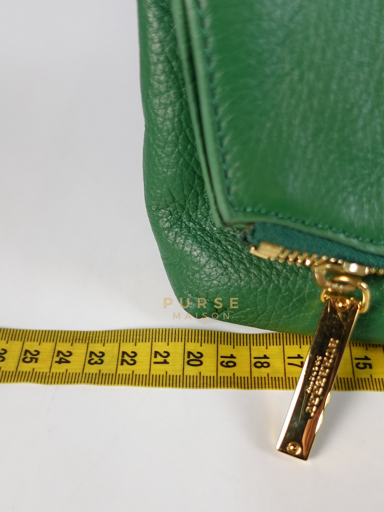 Prorsum Flap Clutch Bag in Green Calfskin Leather & Gold Hardware | Purse Maison Luxury Bags Shop