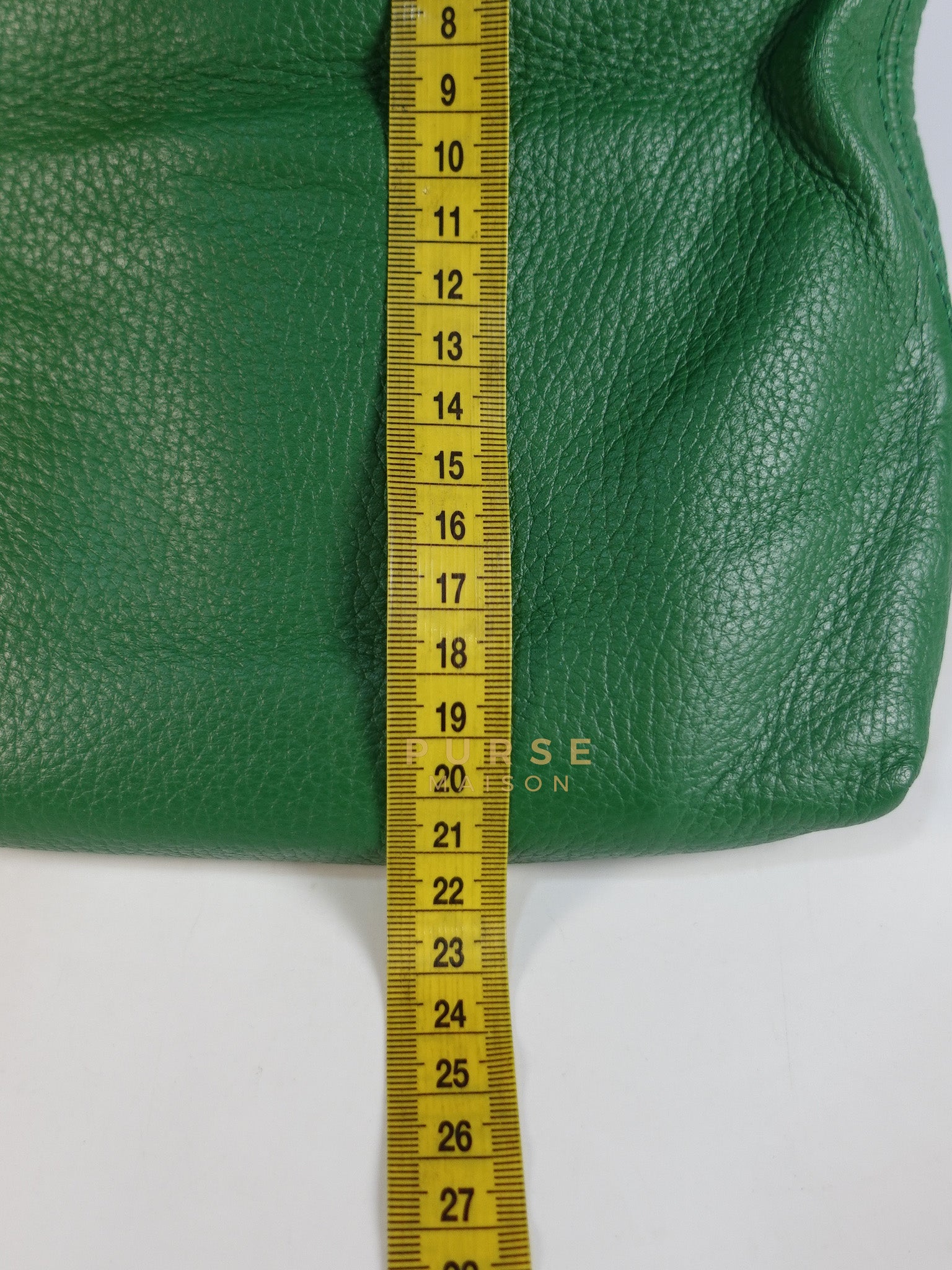 Prorsum Flap Clutch Bag in Green Calfskin Leather & Gold Hardware | Purse Maison Luxury Bags Shop