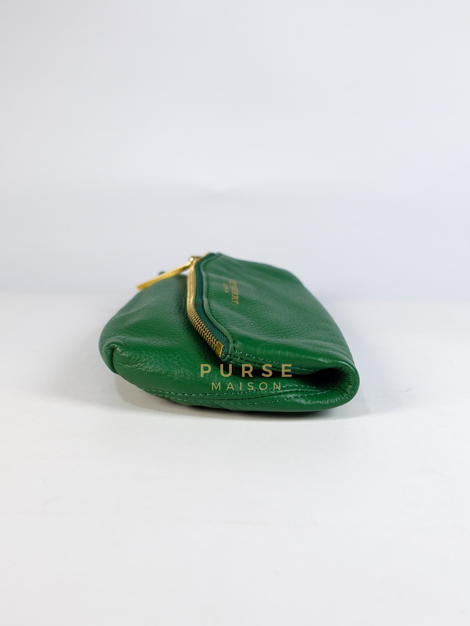 Prorsum Flap Clutch Bag in Green Calfskin Leather & Gold Hardware | Purse Maison Luxury Bags Shop