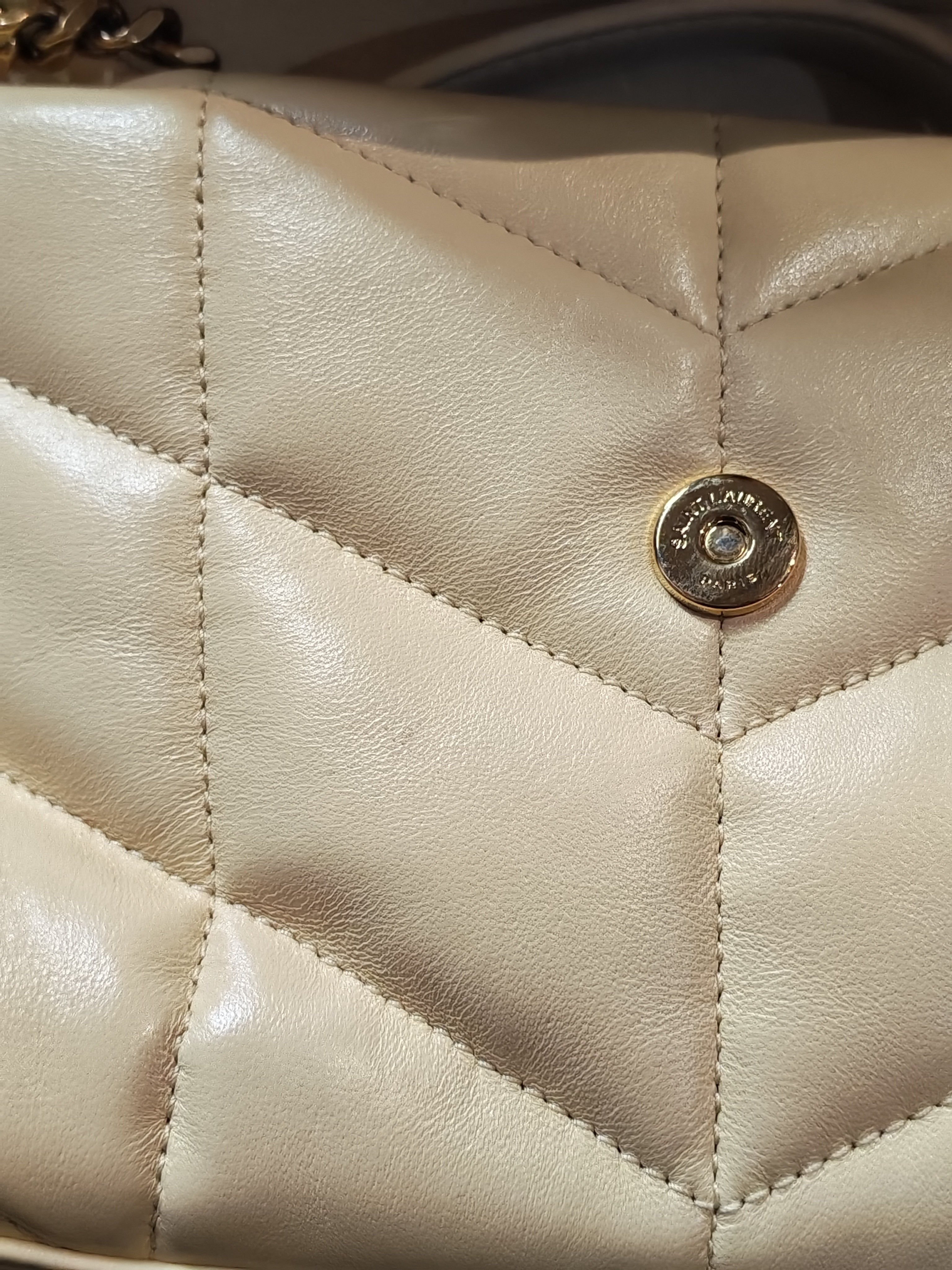 Puffer Mini Bag in Light Yellow Lambskin Leather and Gold Hardware | Purse Maison Luxury Bags Shop