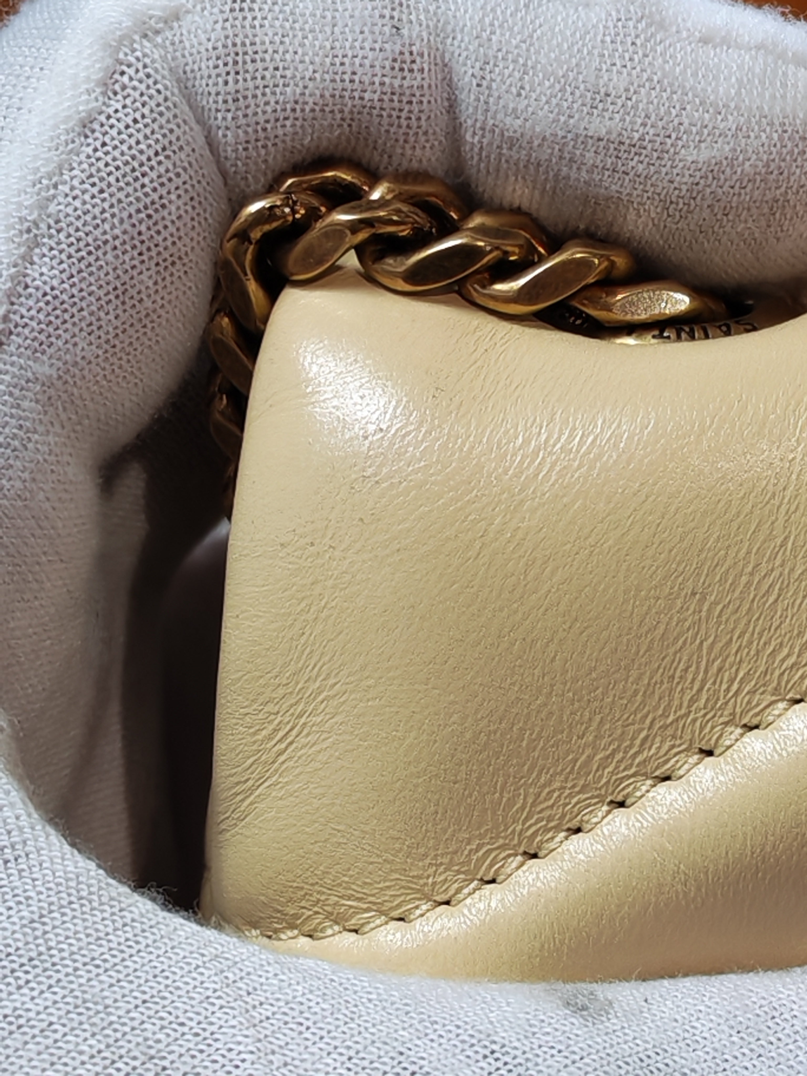 Puffer Mini Bag in Light Yellow Lambskin Leather and Gold Hardware | Purse Maison Luxury Bags Shop