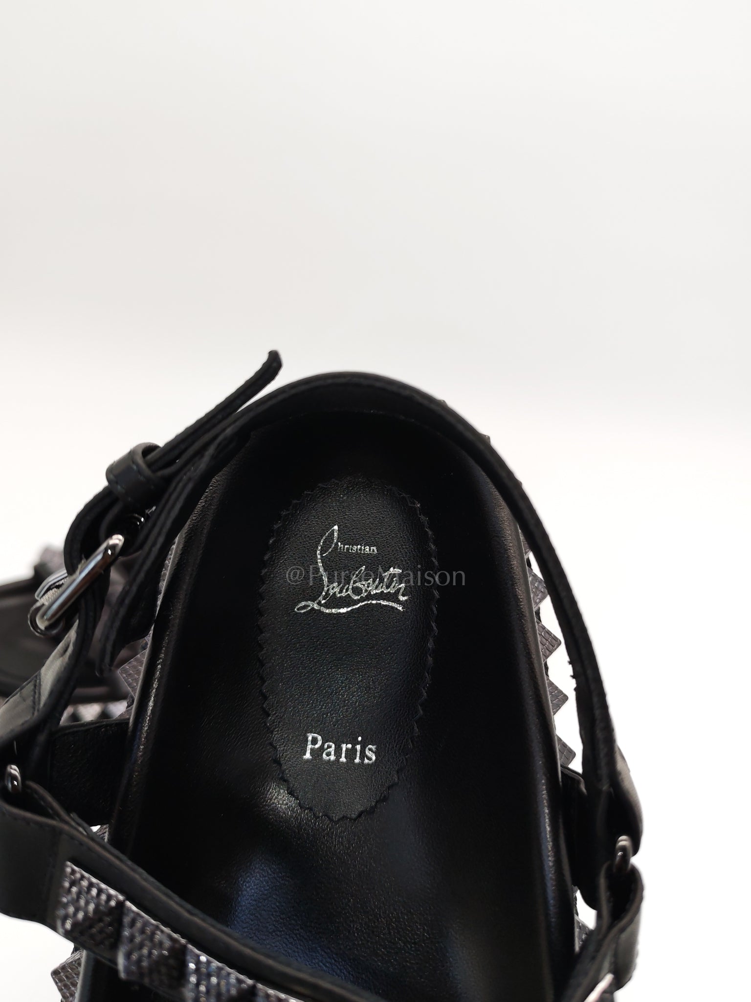 Pyrabizz Black Stud Sandals Size 38EU (24cm) | Purse Maison Luxury Bags Shop