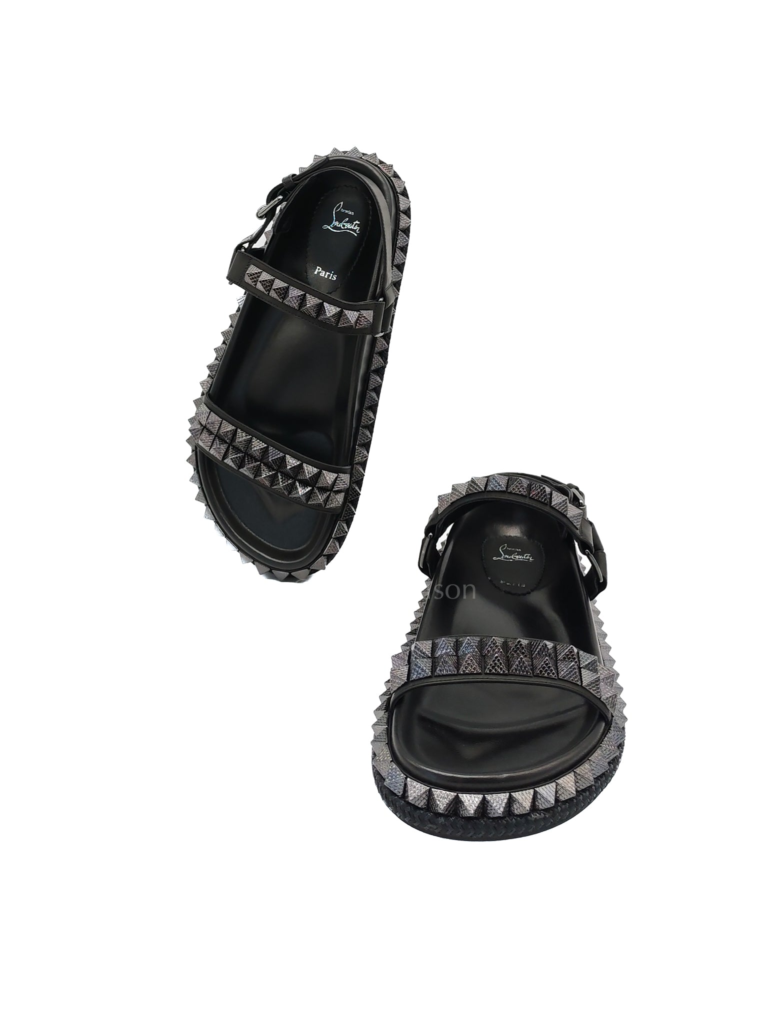 Pyrabizz Black Stud Sandals Size 38EU (24cm) | Purse Maison Luxury Bags Shop