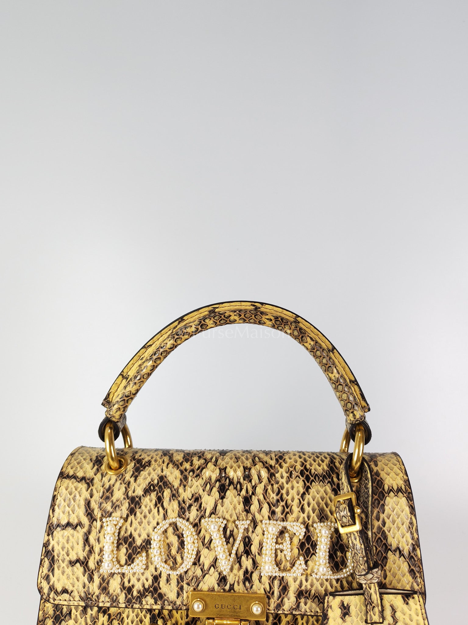 Python Queen Margaret “Loved” Top Handle Bag | Purse Maison Luxury Bags Shop