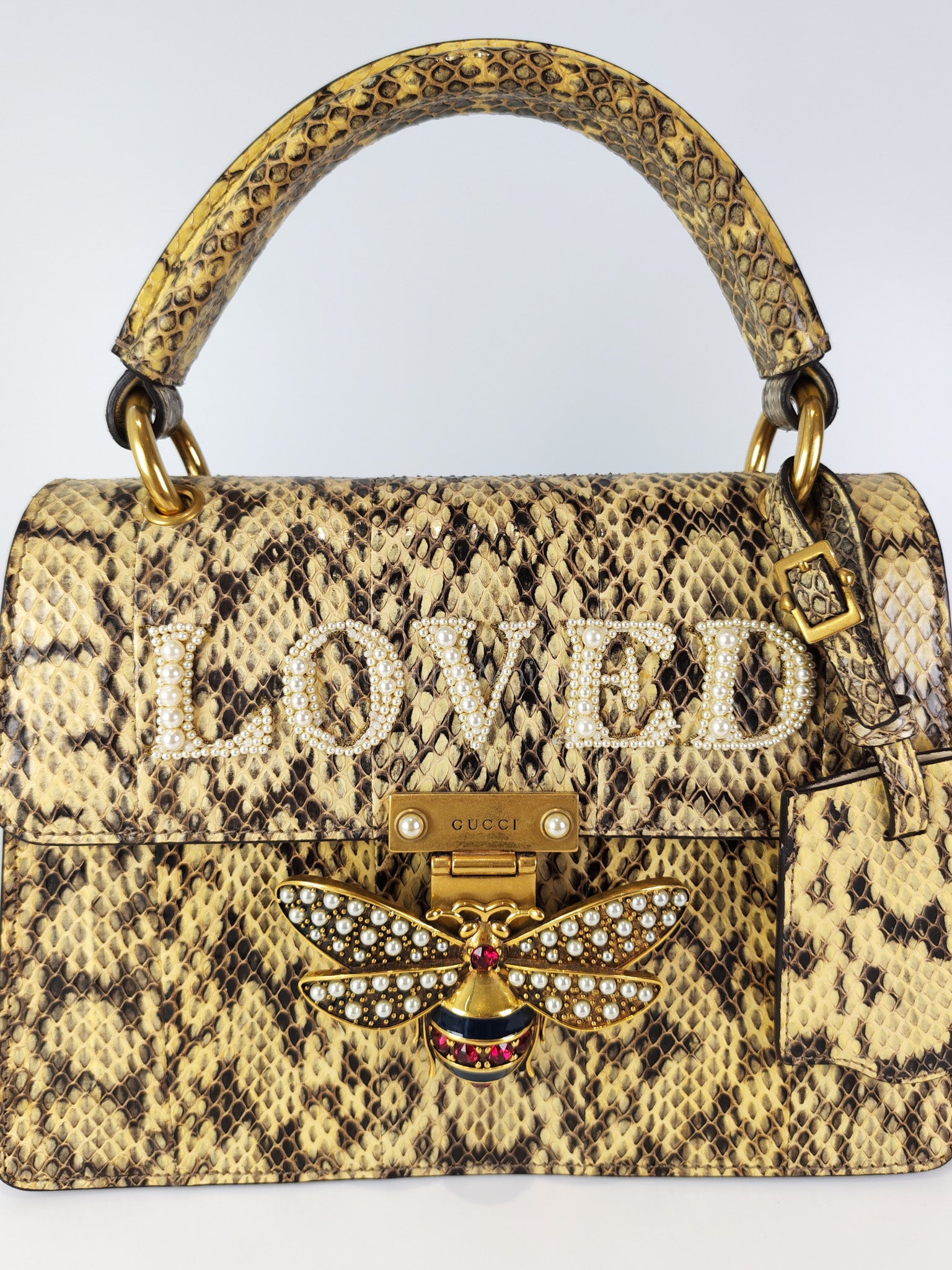 Python Queen Margaret “Loved” Top Handle Bag | Purse Maison Luxury Bags Shop