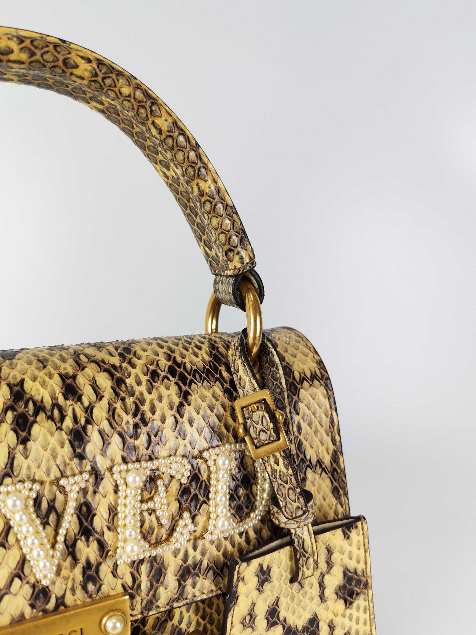 Python Queen Margaret “Loved” Top Handle Bag | Purse Maison Luxury Bags Shop