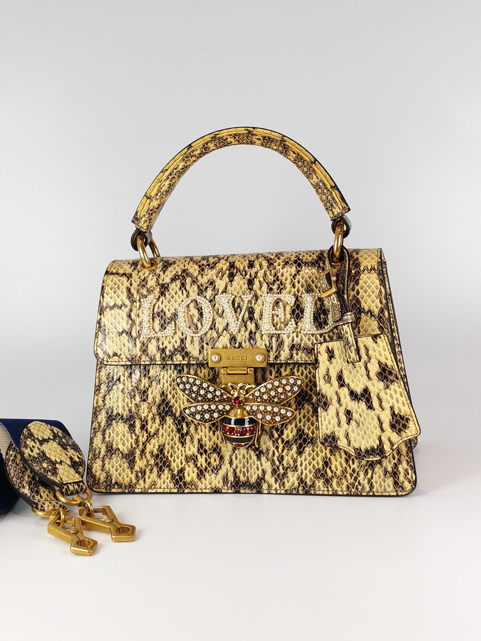 Python Queen Margaret “Loved” Top Handle Bag | Purse Maison Luxury Bags Shop