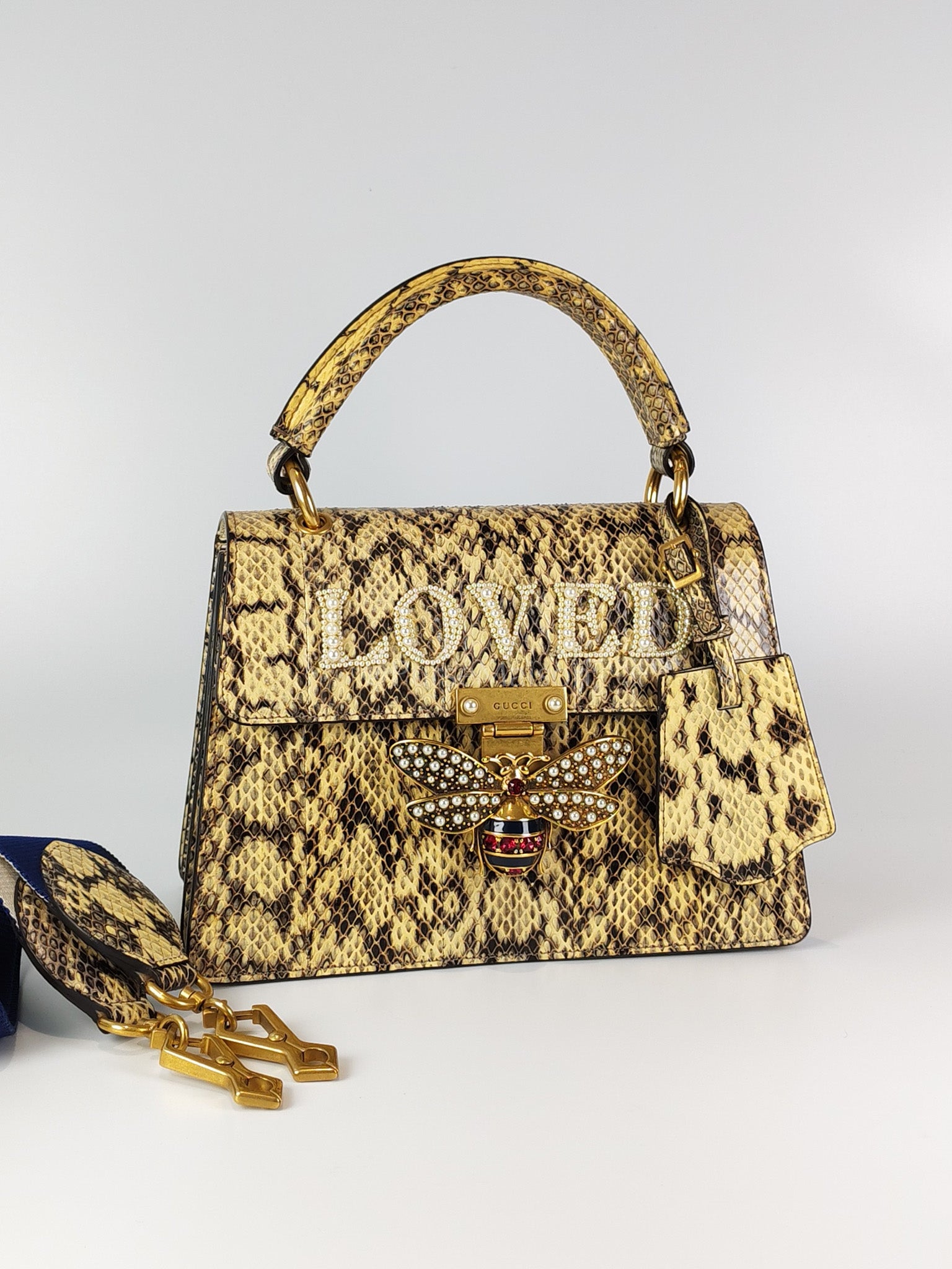 Python Queen Margaret “Loved” Top Handle Bag | Purse Maison Luxury Bags Shop