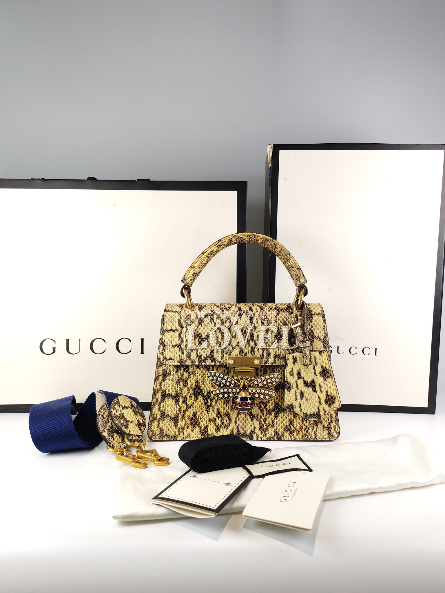 Python Queen Margaret “Loved” Top Handle Bag | Purse Maison Luxury Bags Shop