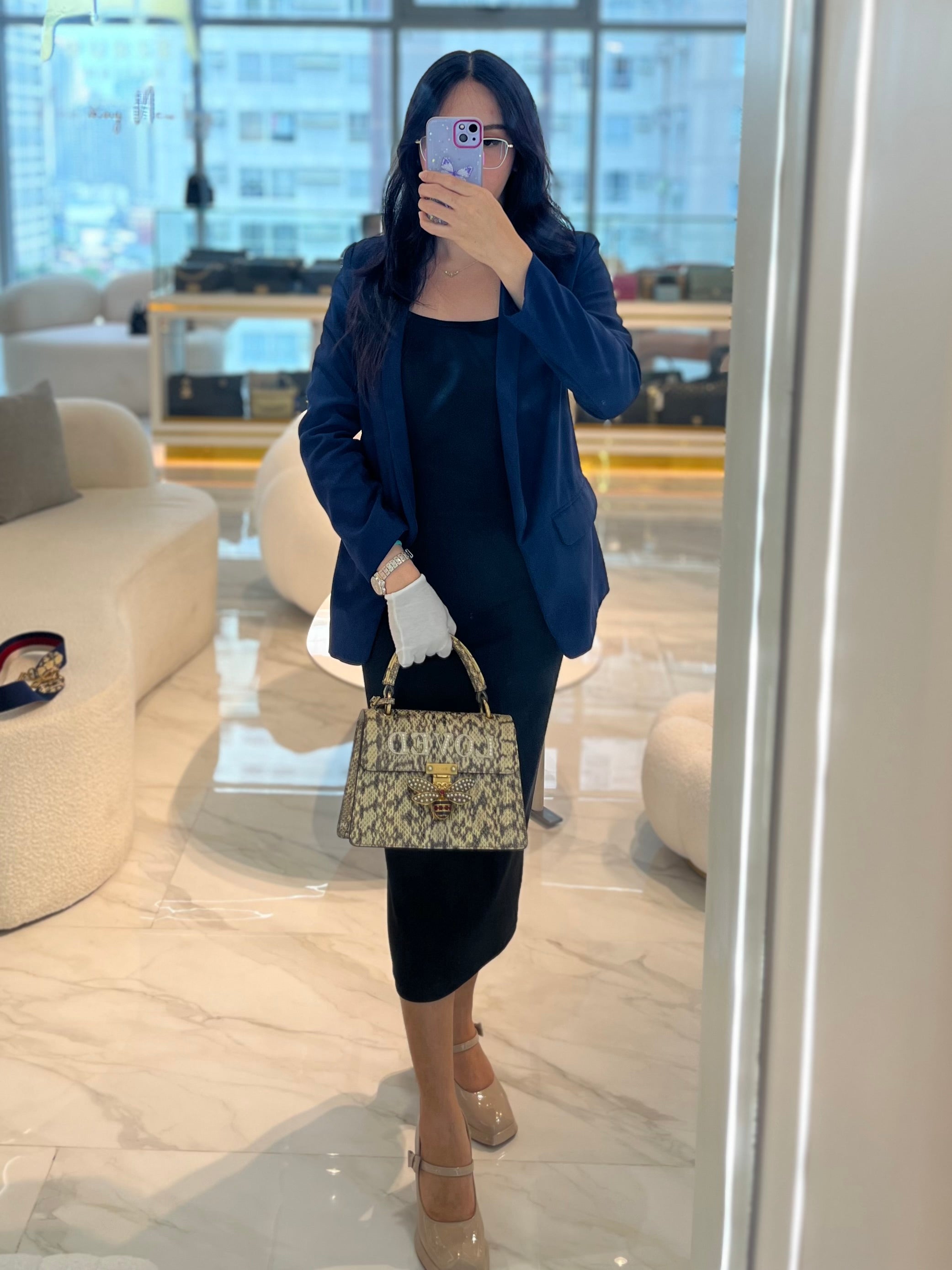 Python Queen Margaret “Loved” Top Handle Bag | Purse Maison Luxury Bags Shop