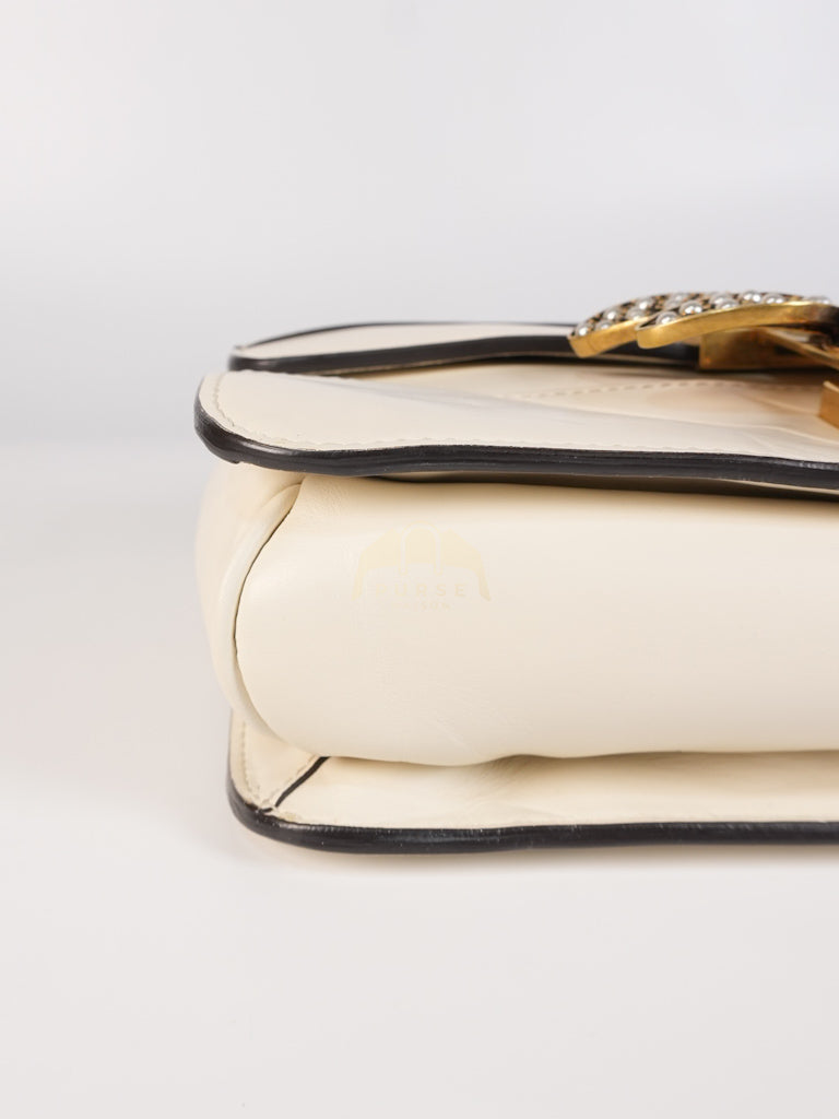 Queen Margaret Flap Bag in Off-White Calfskin Leather | Purse Maison Luxury Bags Shop