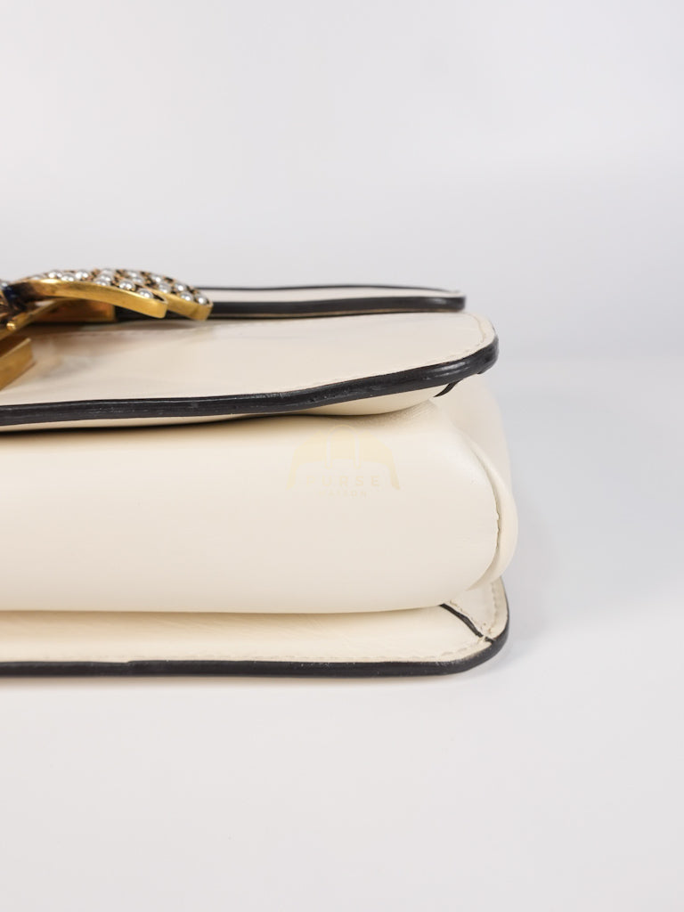 Queen Margaret Flap Bag in Off-White Calfskin Leather | Purse Maison Luxury Bags Shop