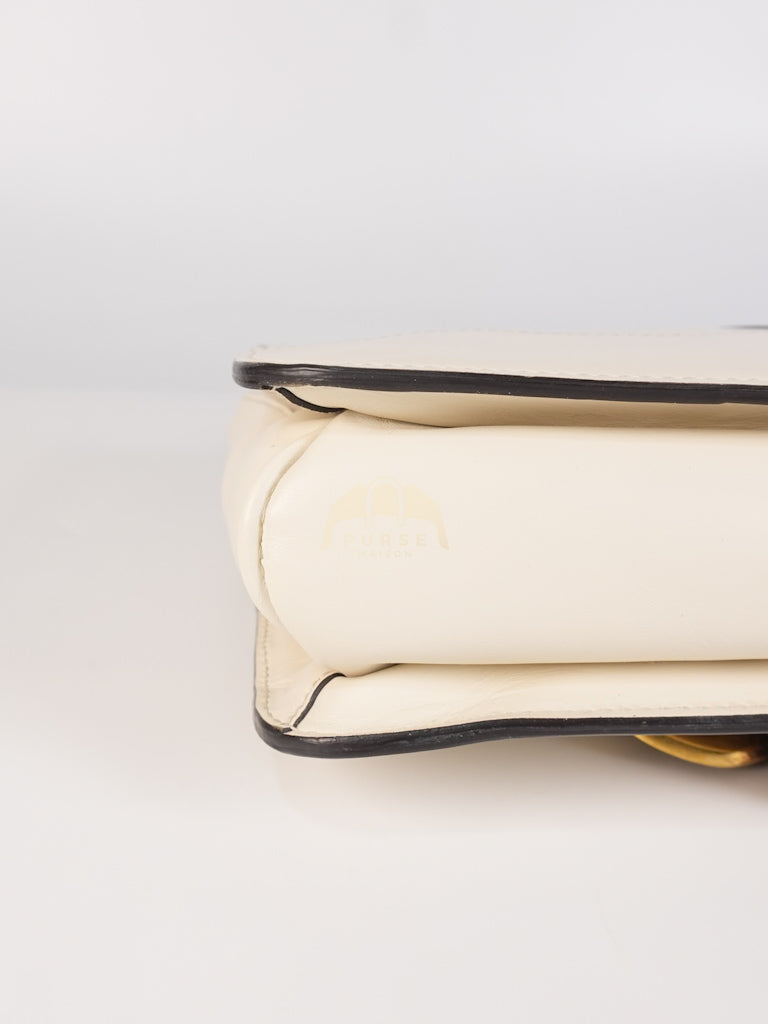 Queen Margaret Flap Bag in Off-White Calfskin Leather | Purse Maison Luxury Bags Shop