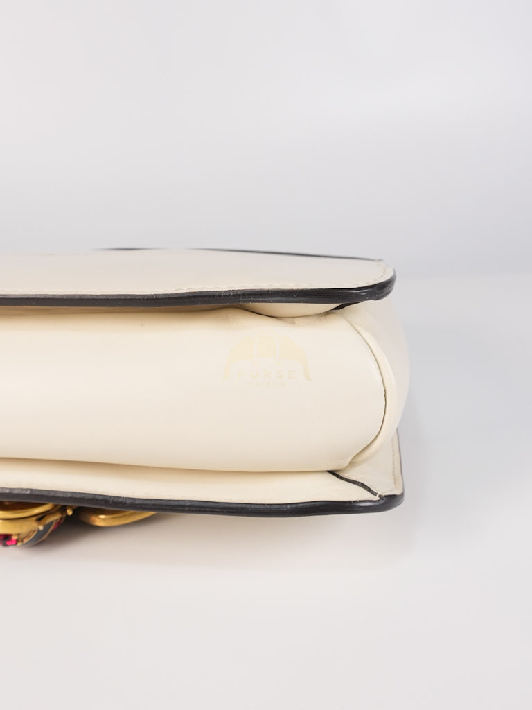 Queen Margaret Flap Bag in Off-White Calfskin Leather | Purse Maison Luxury Bags Shop