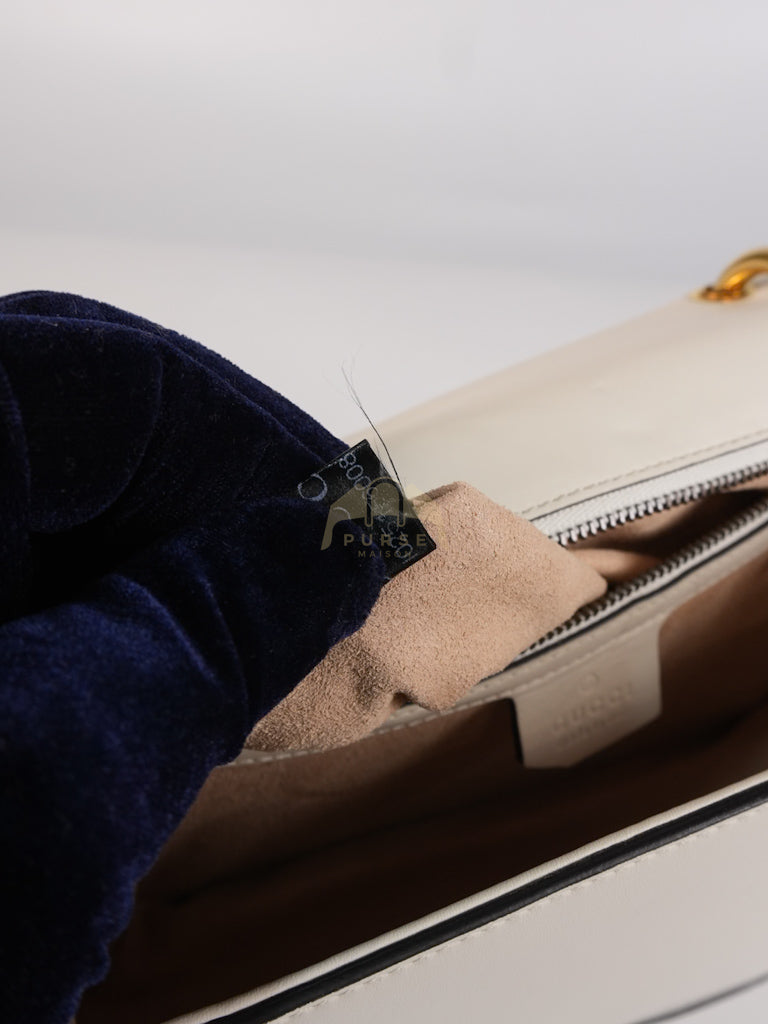 Queen Margaret Flap Bag in Off-White Calfskin Leather | Purse Maison Luxury Bags Shop