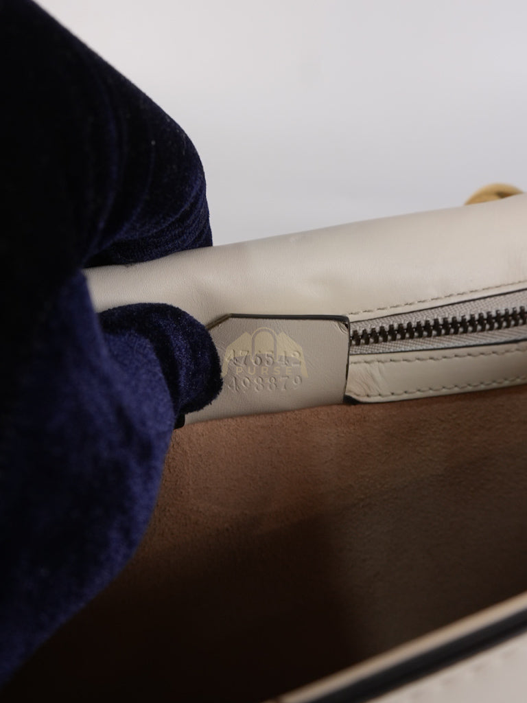 Queen Margaret Flap Bag in Off-White Calfskin Leather | Purse Maison Luxury Bags Shop