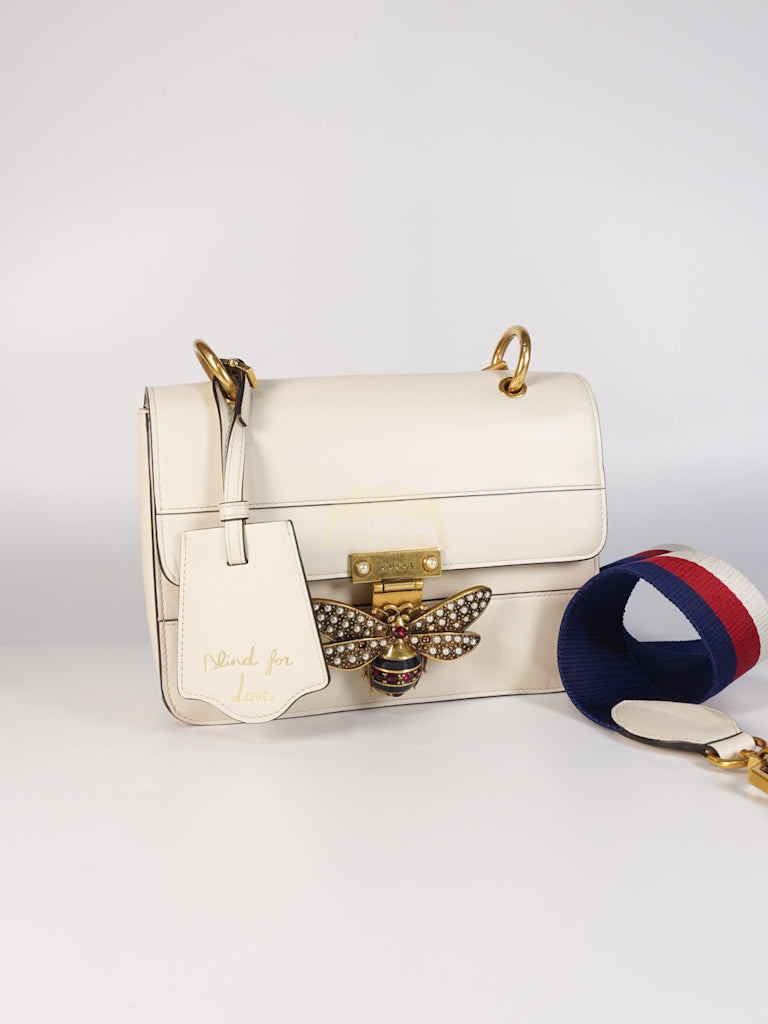 Queen Margaret Flap Bag in Off-White Calfskin Leather | Purse Maison Luxury Bags Shop