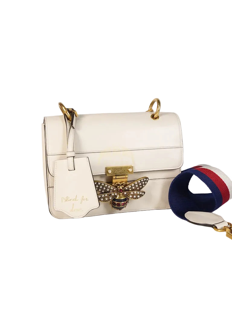 Queen Margaret Flap Bag in Off-White Calfskin Leather | Purse Maison Luxury Bags Shop