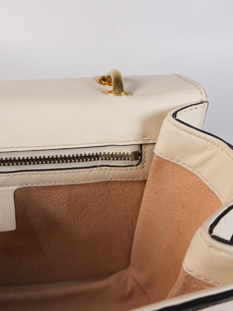 Queen Margaret Flap Bag in Off-White Calfskin Leather | Purse Maison Luxury Bags Shop