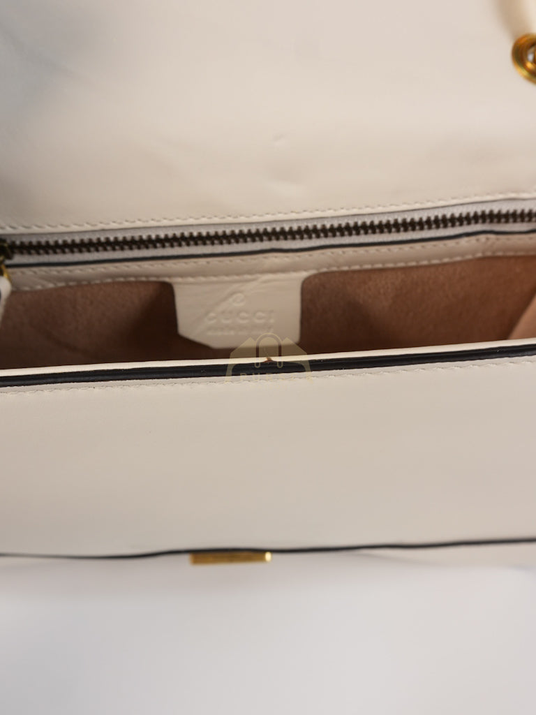 Queen Margaret Flap Bag in Off-White Calfskin Leather | Purse Maison Luxury Bags Shop