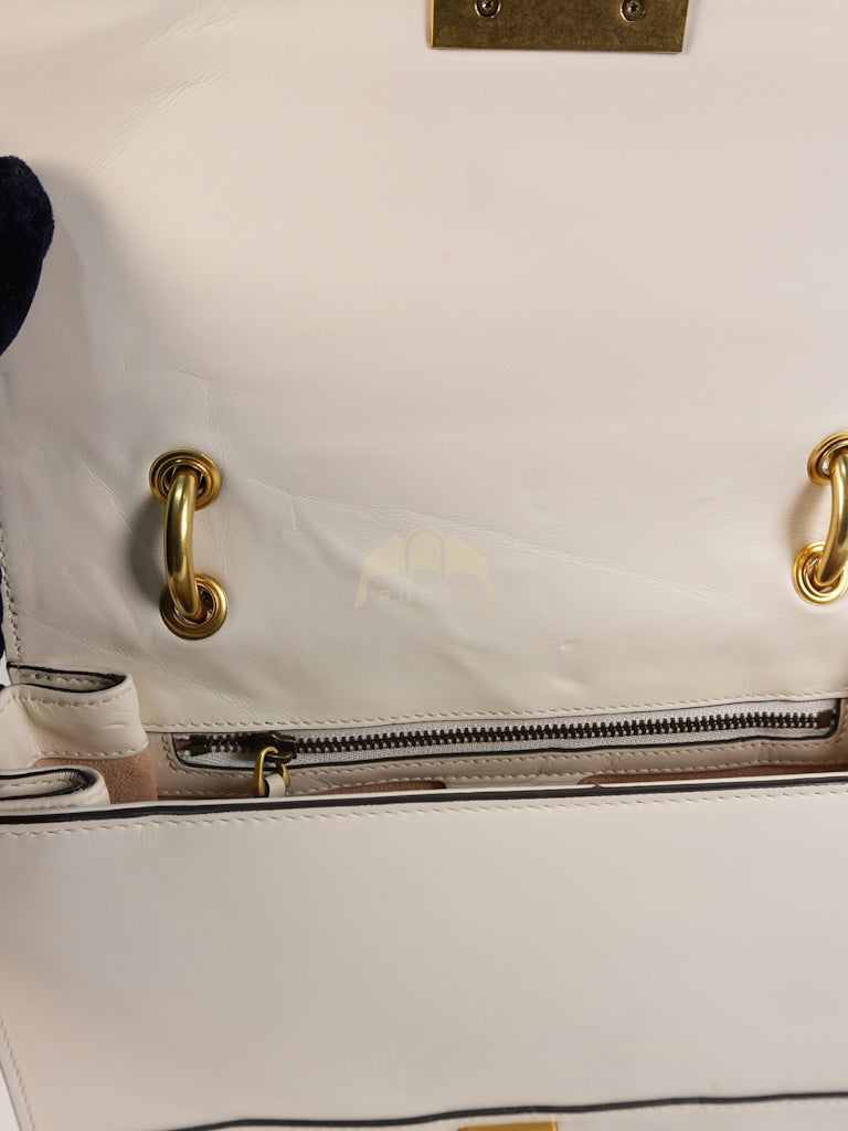 Queen Margaret Flap Bag in Off-White Calfskin Leather | Purse Maison Luxury Bags Shop