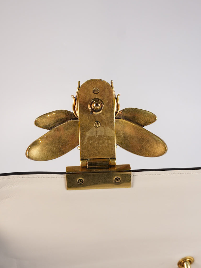 Queen Margaret Flap Bag in Off-White Calfskin Leather | Purse Maison Luxury Bags Shop