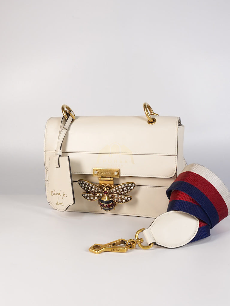Queen Margaret Flap Bag in Off-White Calfskin Leather | Purse Maison Luxury Bags Shop