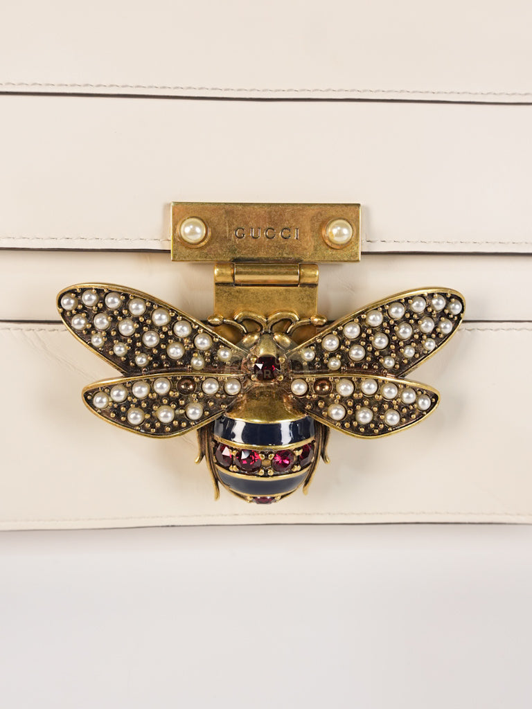 Queen Margaret Flap Bag in Off-White Calfskin Leather | Purse Maison Luxury Bags Shop