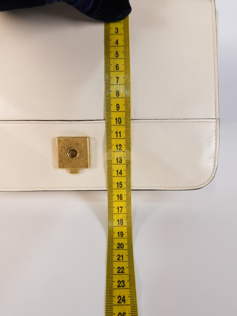 Queen Margaret Flap Bag in Off-White Calfskin Leather | Purse Maison Luxury Bags Shop