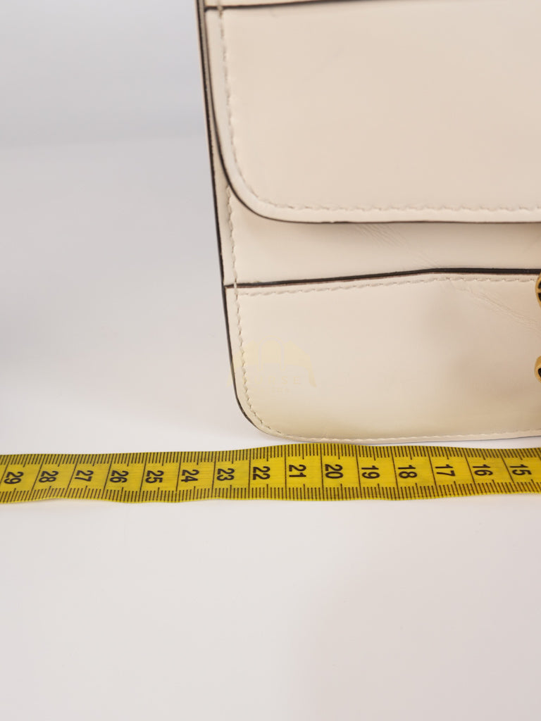 Queen Margaret Flap Bag in Off-White Calfskin Leather | Purse Maison Luxury Bags Shop