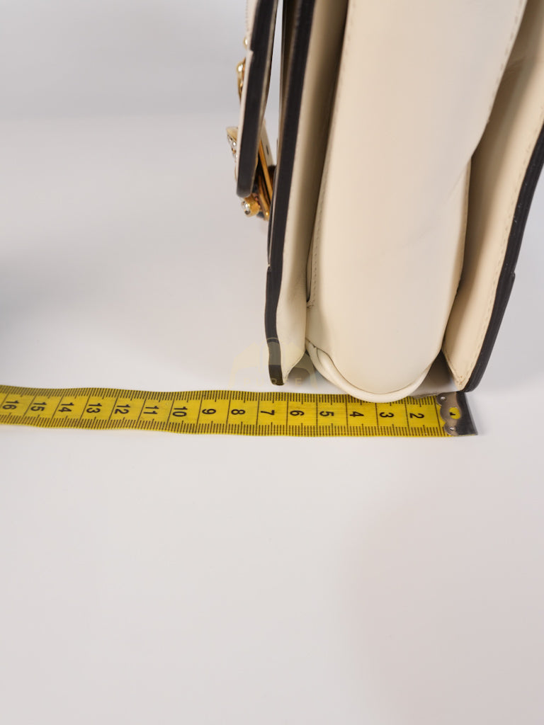 Queen Margaret Flap Bag in Off-White Calfskin Leather | Purse Maison Luxury Bags Shop