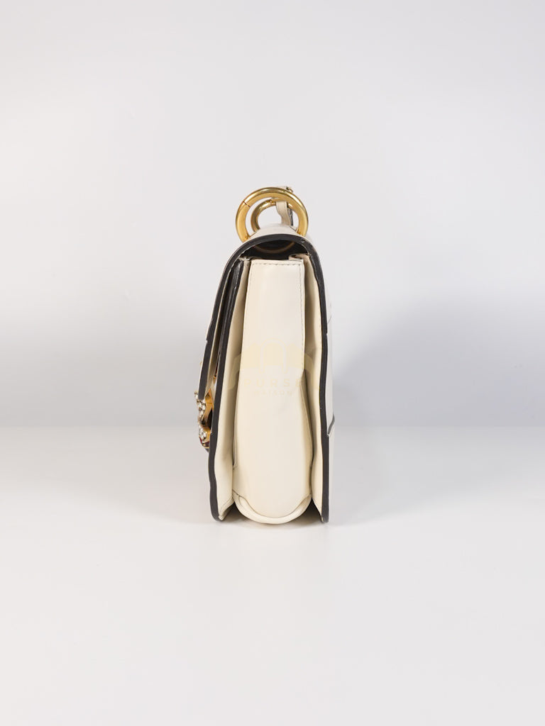 Queen Margaret Flap Bag in Off-White Calfskin Leather | Purse Maison Luxury Bags Shop