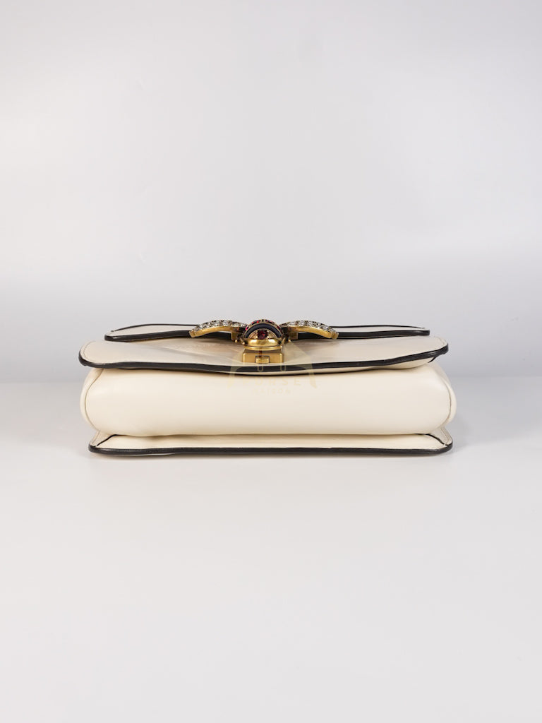 Queen Margaret Flap Bag in Off-White Calfskin Leather | Purse Maison Luxury Bags Shop