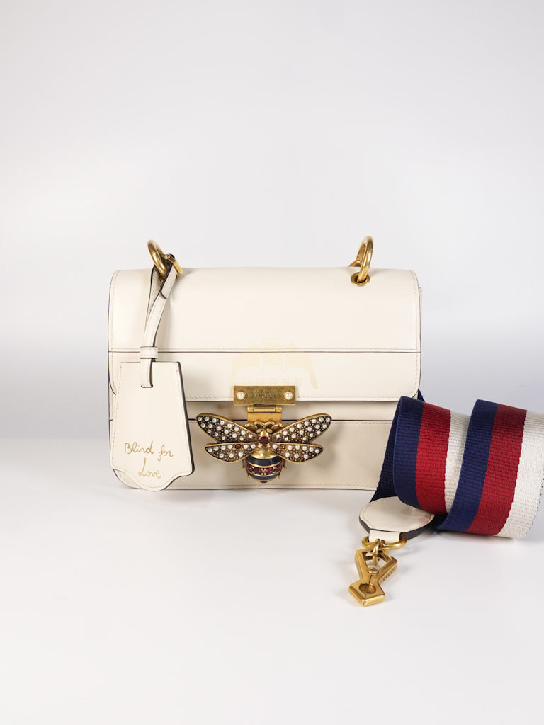 Queen Margaret Flap Bag in Off-White Calfskin Leather | Purse Maison Luxury Bags Shop
