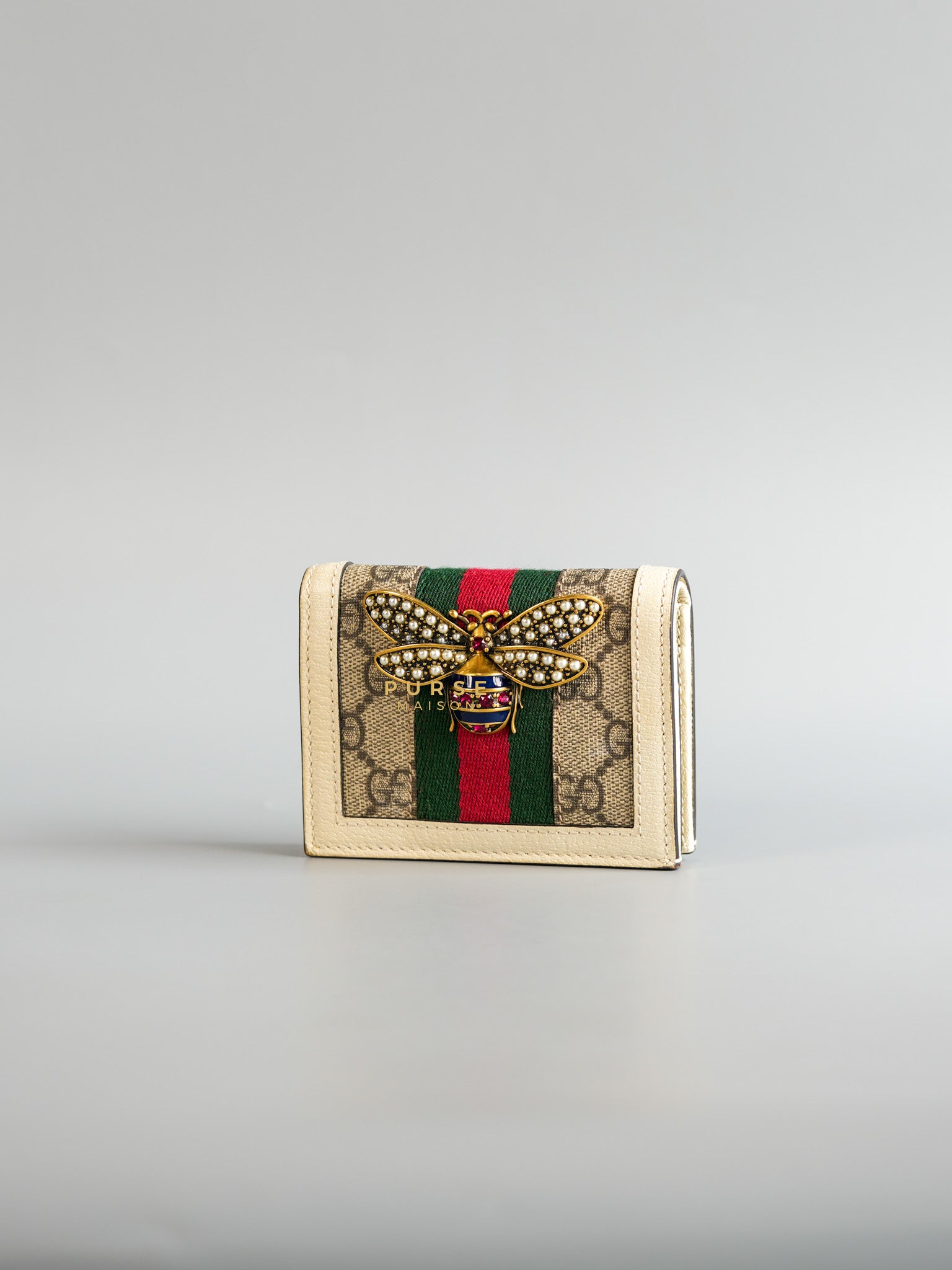 Queen Margaret Monogram Web Canvas Wallet | Purse Maison Luxury Bags Shop