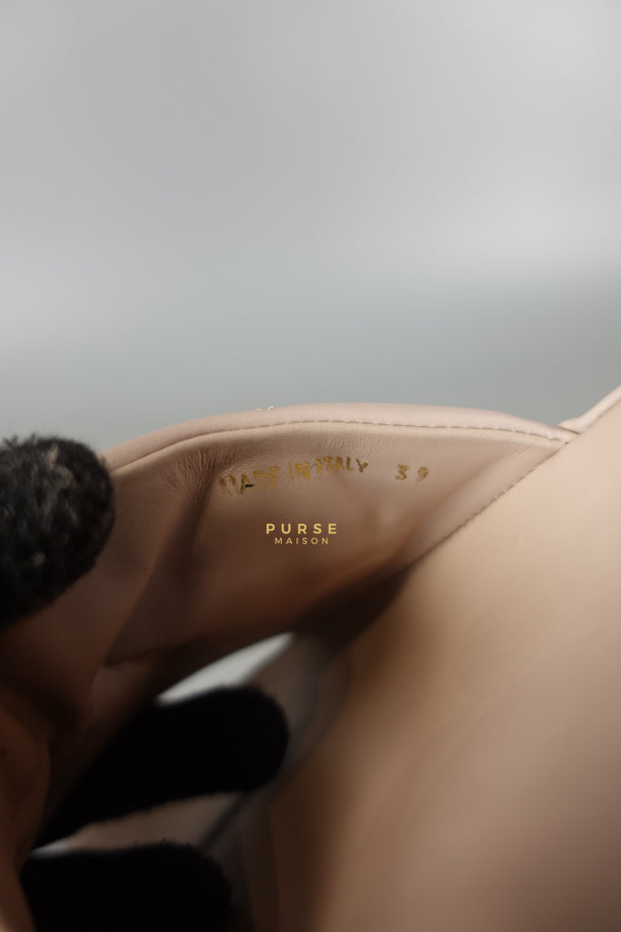 Quilted Nappa Leather Women's Slides in Beige Size 39 Eu (24.5 cm) | Purse Maison Luxury Bags Shop